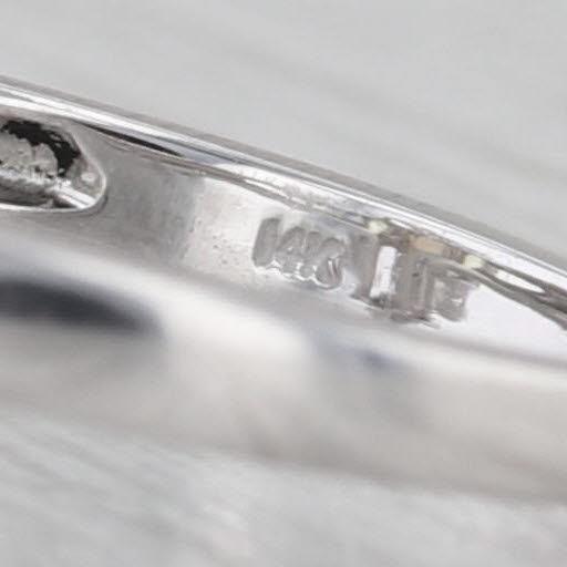 Gray Opal Peridot Diamond Ring 14k White Gold Size 7 Marquise Cabochon