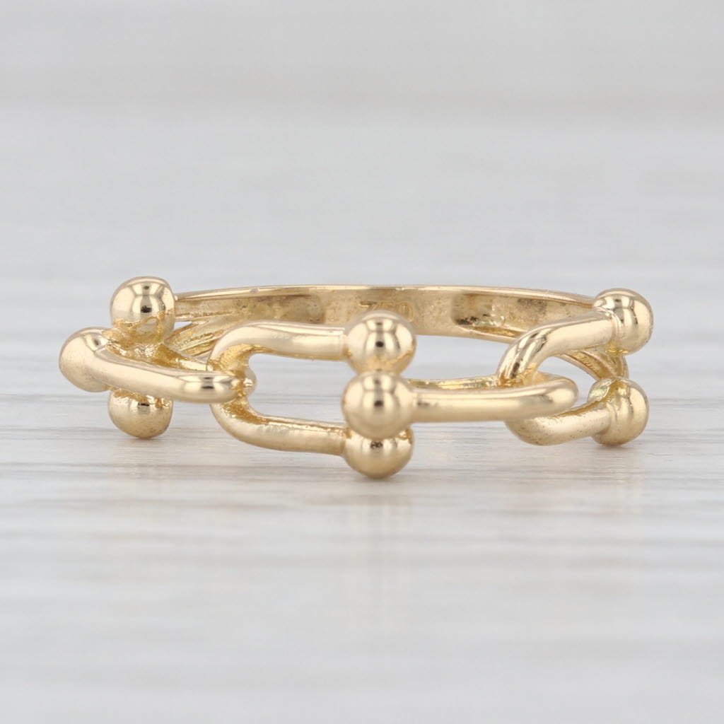 Horse Bit Bridle Ring 18k Yellow Gold Size 5.75 Band Stackable