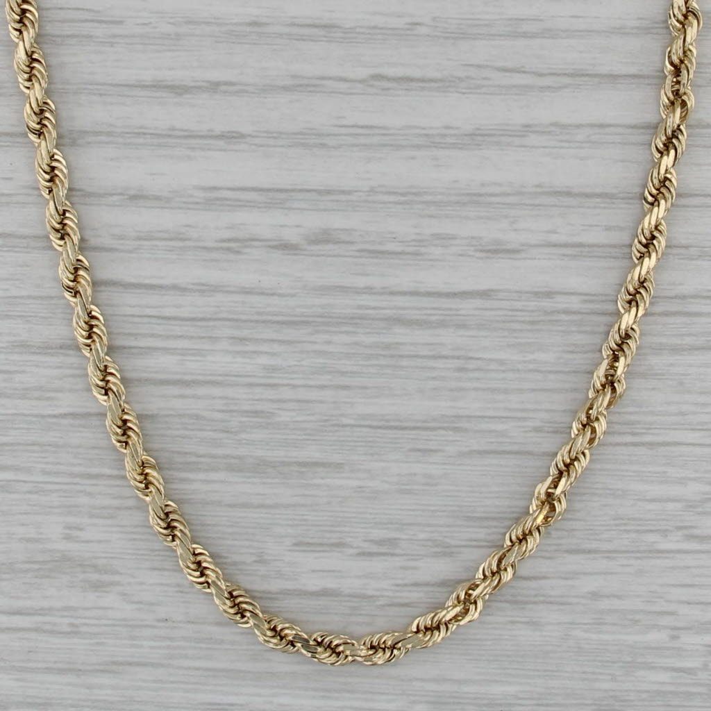 24.25" 4mm Rope Chain Necklace 10k Yellow Gold