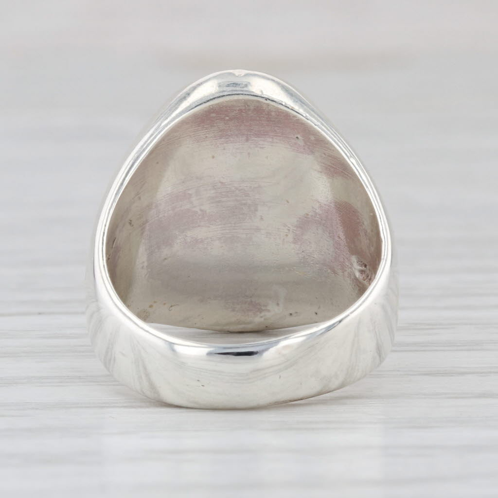 Stamped Butterfly Ring Sterling Silver Size 6.25 Statement Signet