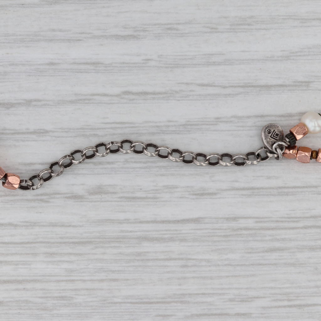 Gray Silpada Wrap Cultured Pearls Bead Necklace Sterling Silver Brass Glass 61.25"
