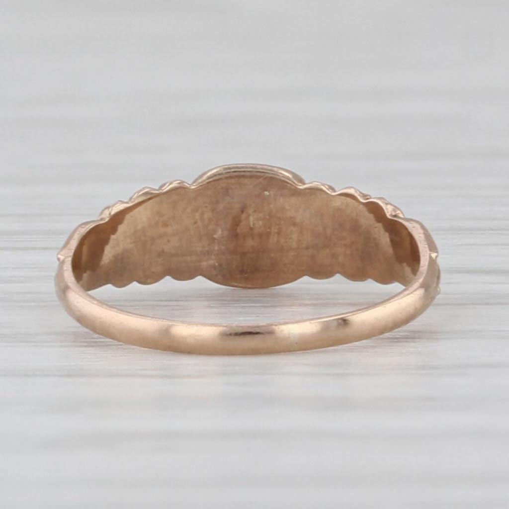 Engraved Initial Letter W Signet Ring 6k-8k Yellow Gold Antique Band