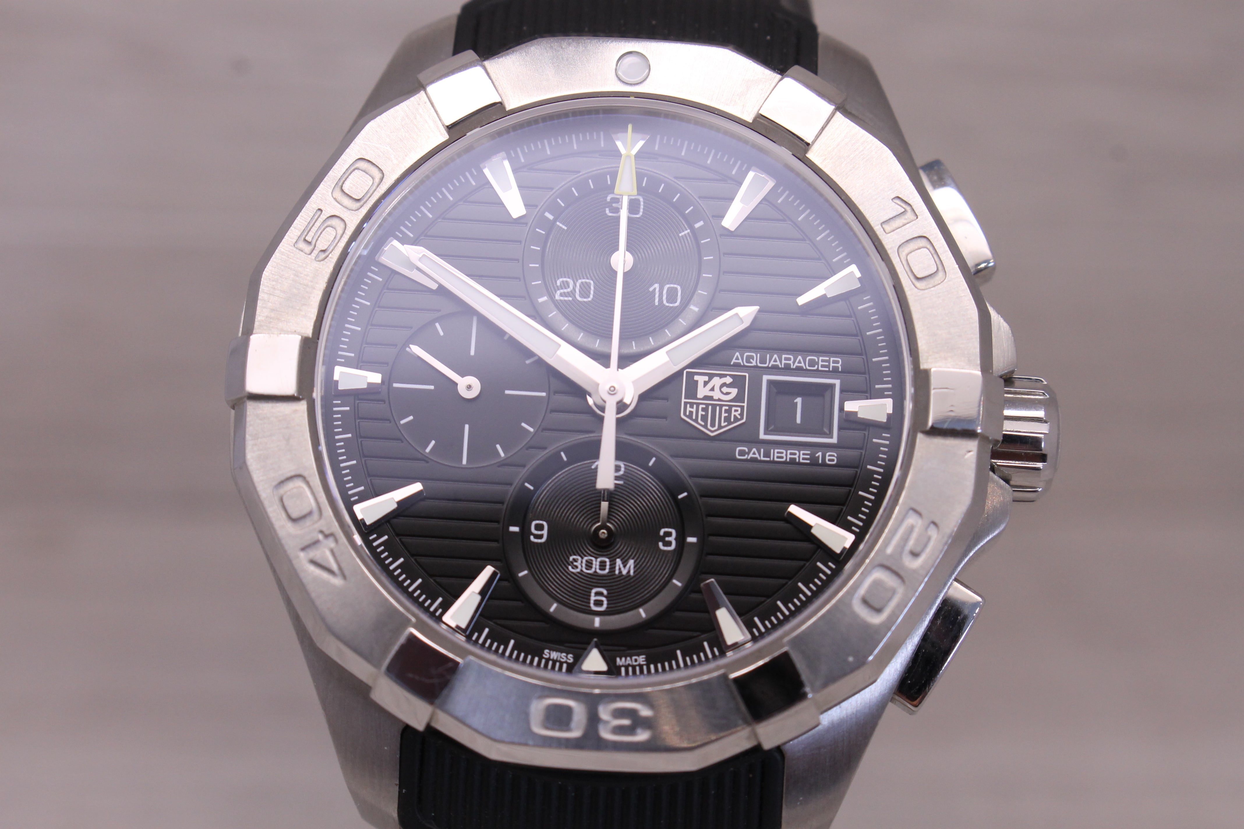 Tag Heuer Aquaracer Chronograph CAY2110 Mens Steel 44mm Automatic Watch w/ Strap