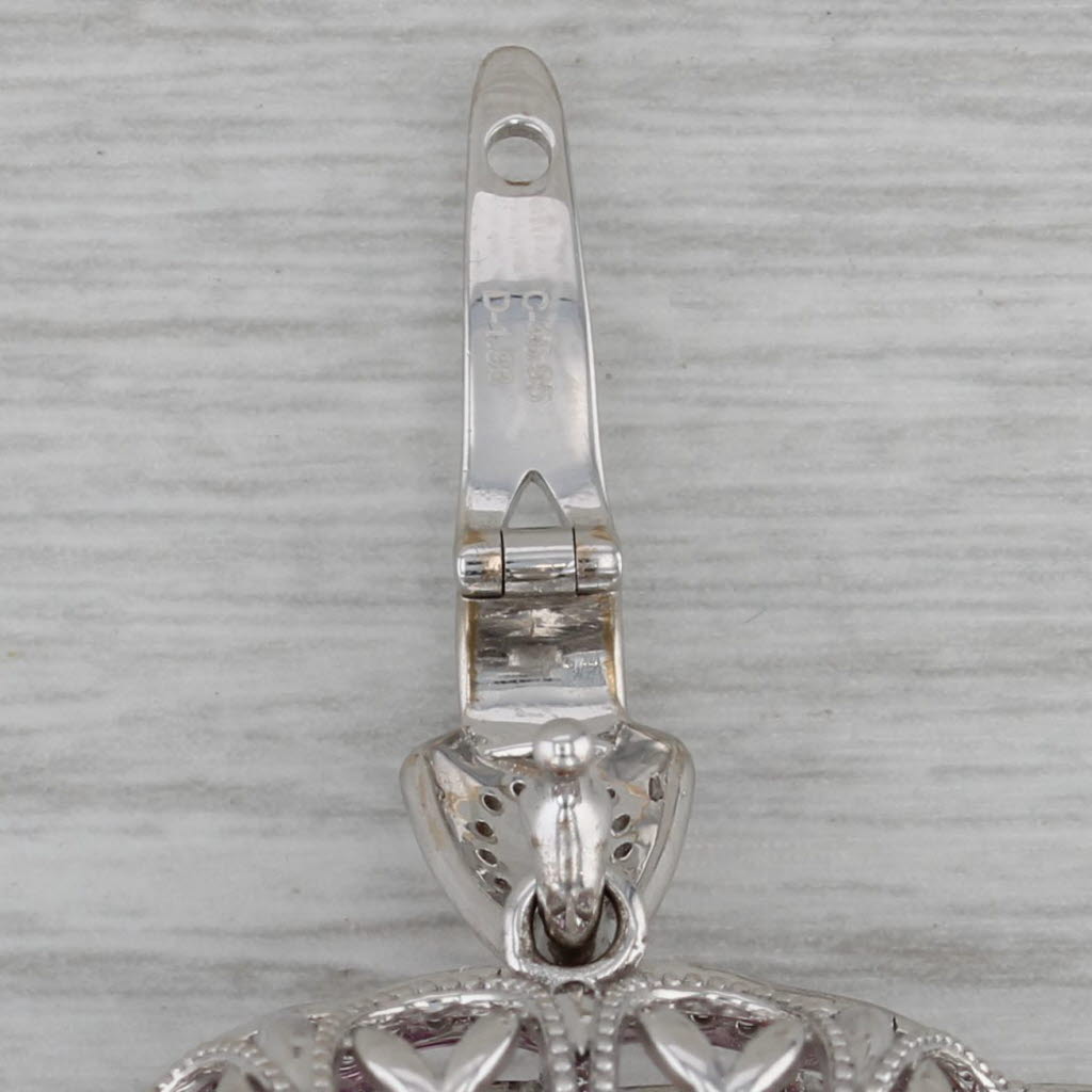 Dark Gray Chromia 48.8ctw Kunzite Diamond Statement Enhancer Pendant 18k Rose White Gold