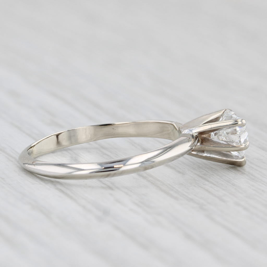 Light Gray 1.04ct Heart Solitaire Diamond Engagement Ring 14k White Gold Size 8.5 GSI