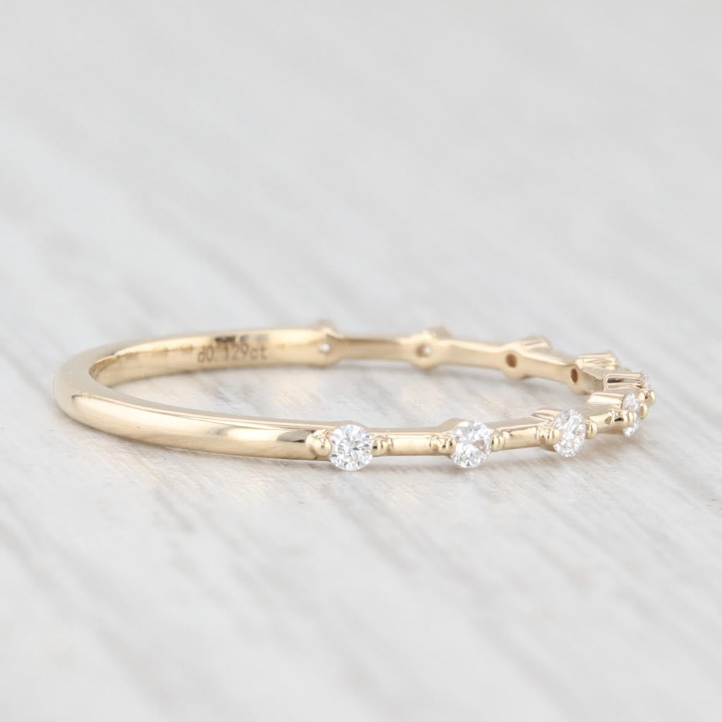Light Gray New 0.13ctw Woven Diamond Wedding Band 14k Yellow Gold Stackable Ring Size 6.75