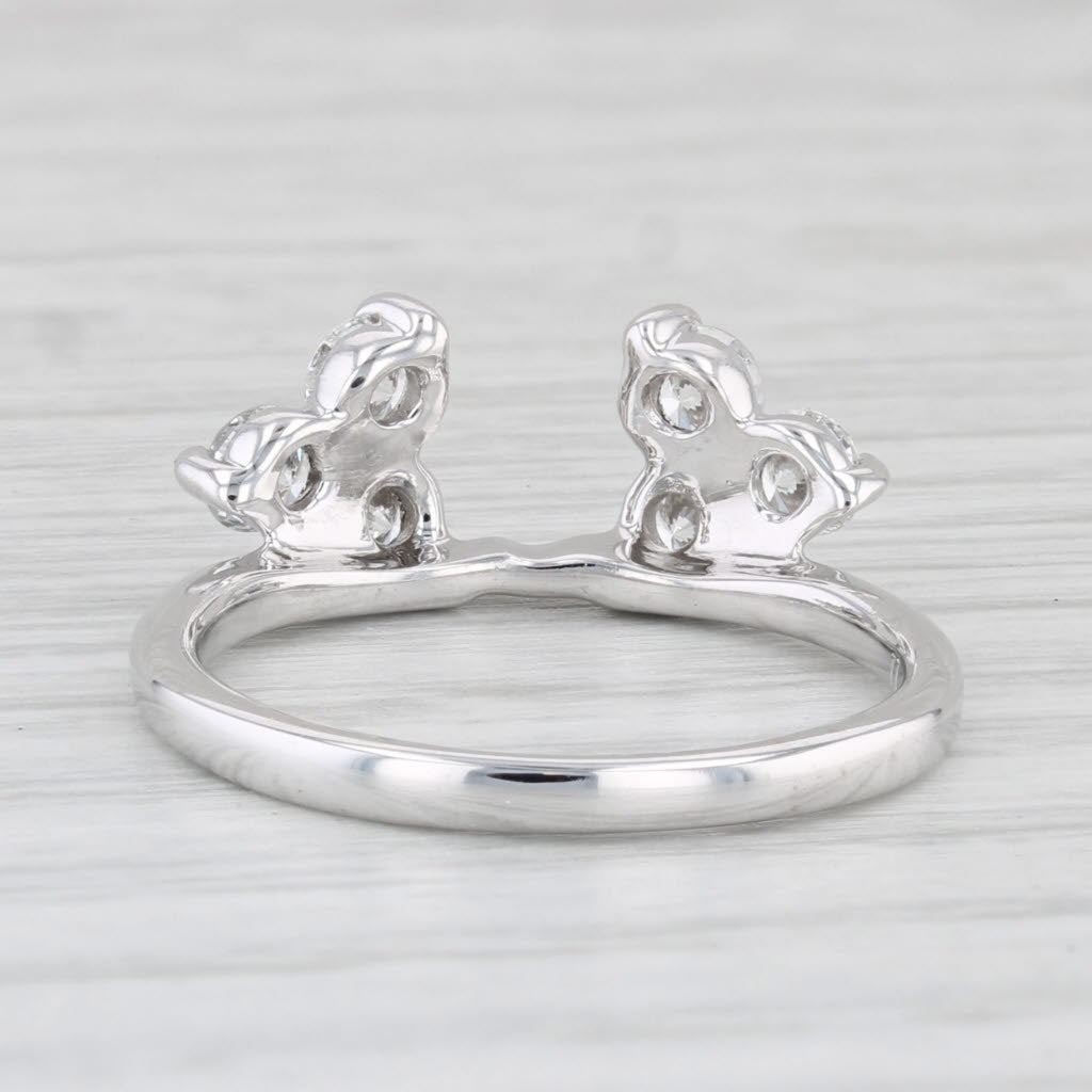 Light Gray Leo 0.75ctw Diamond Ring Guard Wrap 14k White Gold Size 6.25 Wedding Band