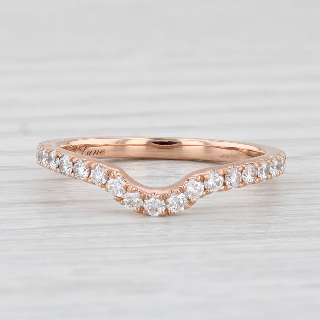 Light Gray Neil Lane 0.36ctw Diamond Wedding Band 14k Rose Gold Size 6.75 Guard Ring