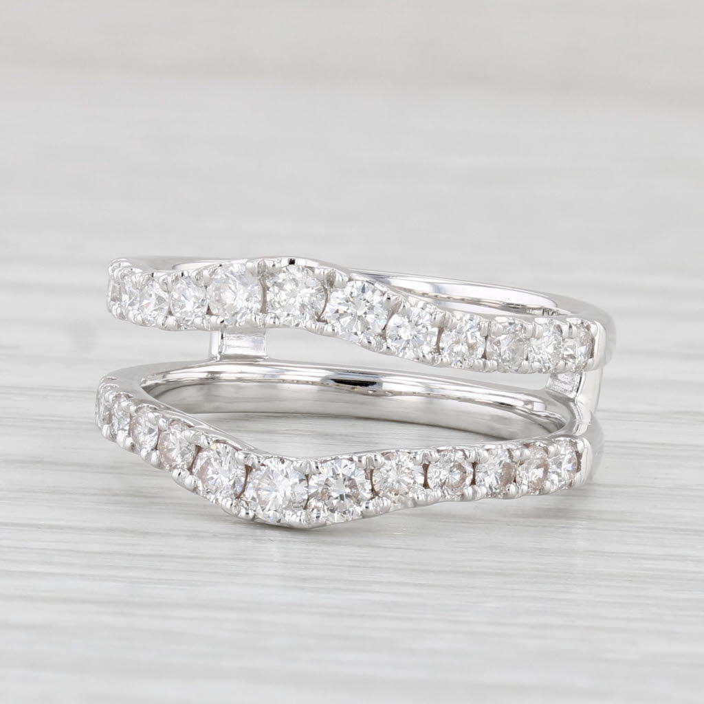 Light Gray 0.84ctw Diamond Ring Jacket Guard 14k White Gold Size 6.5 Wedding Band