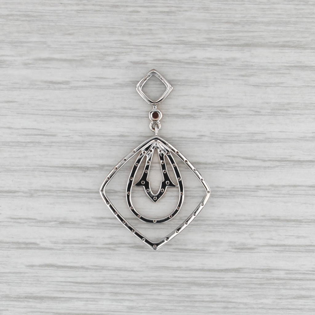 0.20ctw Diamond Pink Tourmaline Pendant 14k Rose White Gold