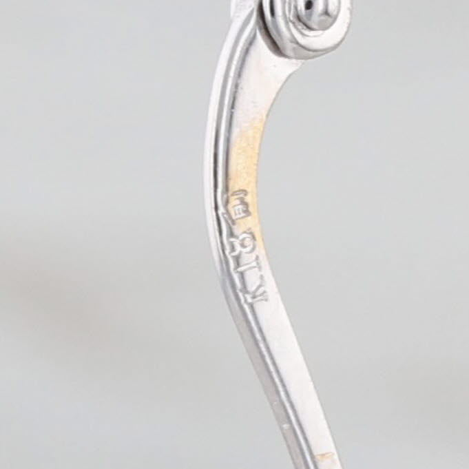 Oval Beveled Hoop Earrings 18k White Gold Snap Top Post Hoops