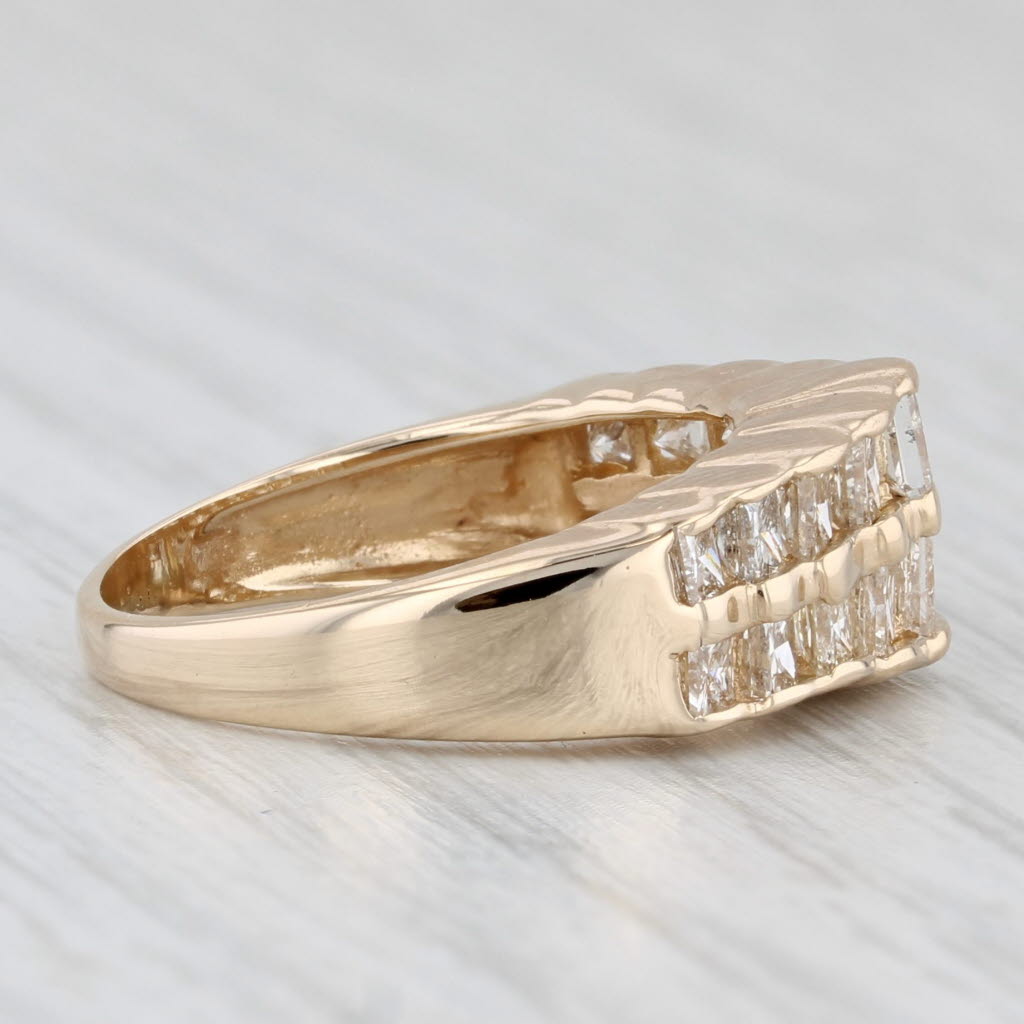Light Gray 1.80ctw Princess Diamond Tiered Ring 14k Yellow Gold Size 6.5 Stackable