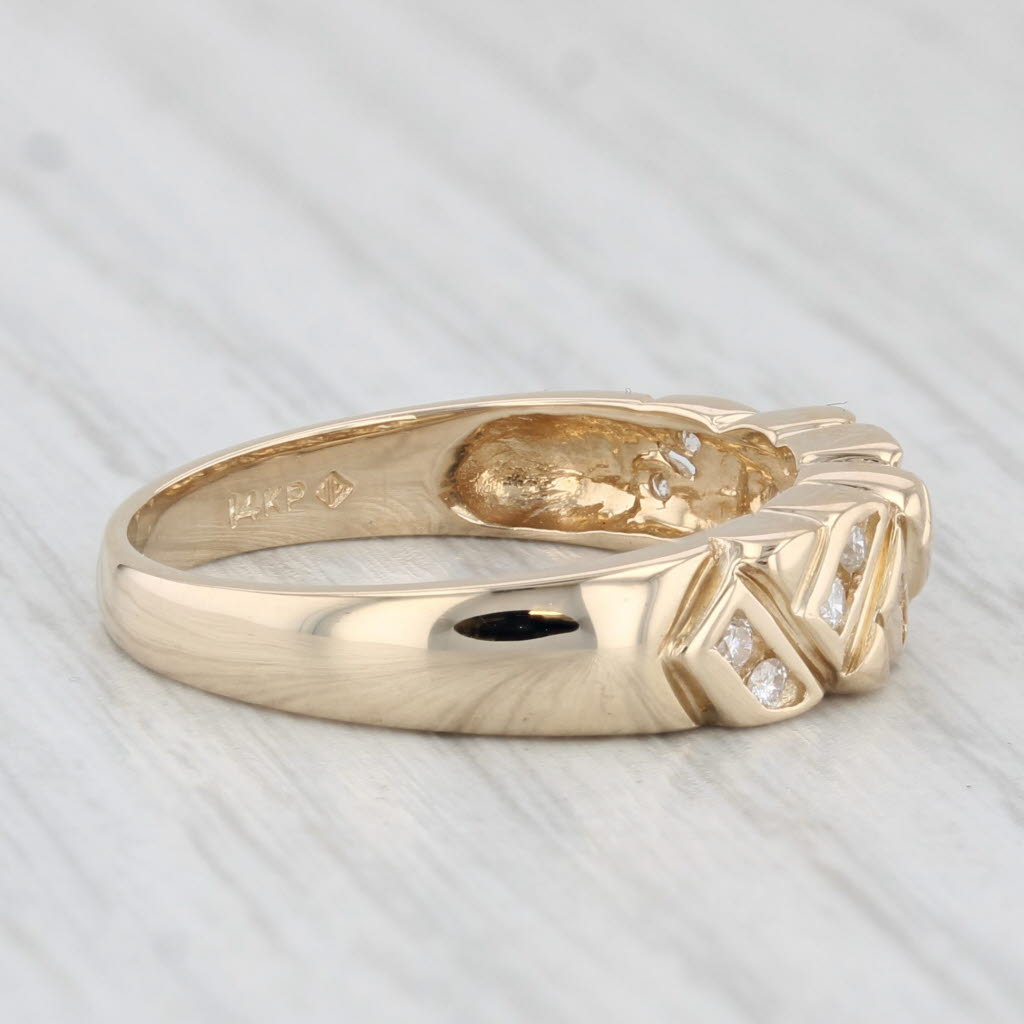 Light Gray 0.20ctw Diamond Ring 14k Yellow Gold Size 6.75 Stackable Band