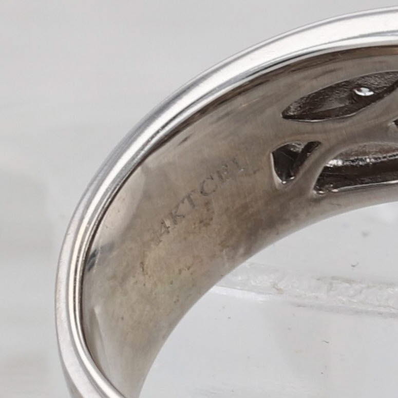 Light Gray 1.51ctw Black White Diamond Rows Ring 14k White Gold Size 6.75 Wide Band