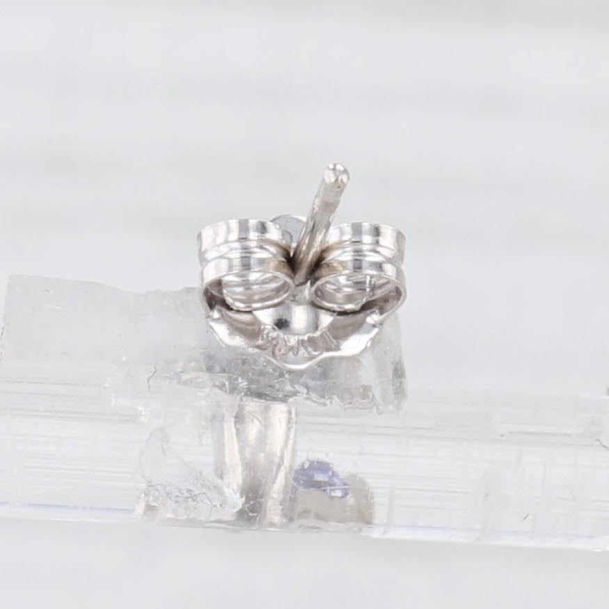 Light Gray 0.30ctw Tanzanite Flower Stud Earrings 10k White Gold