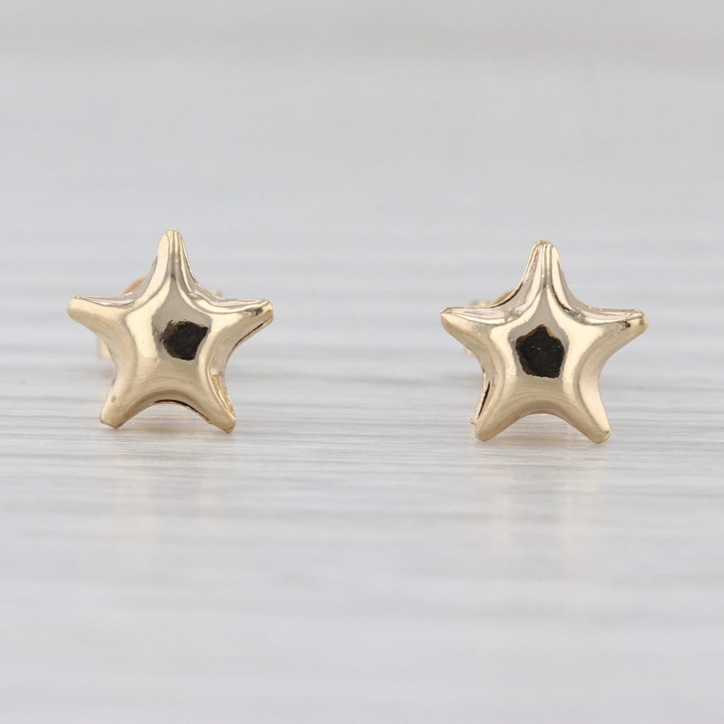 Gold Star Stud Earrings 18k Yellow Gold Small Studs
