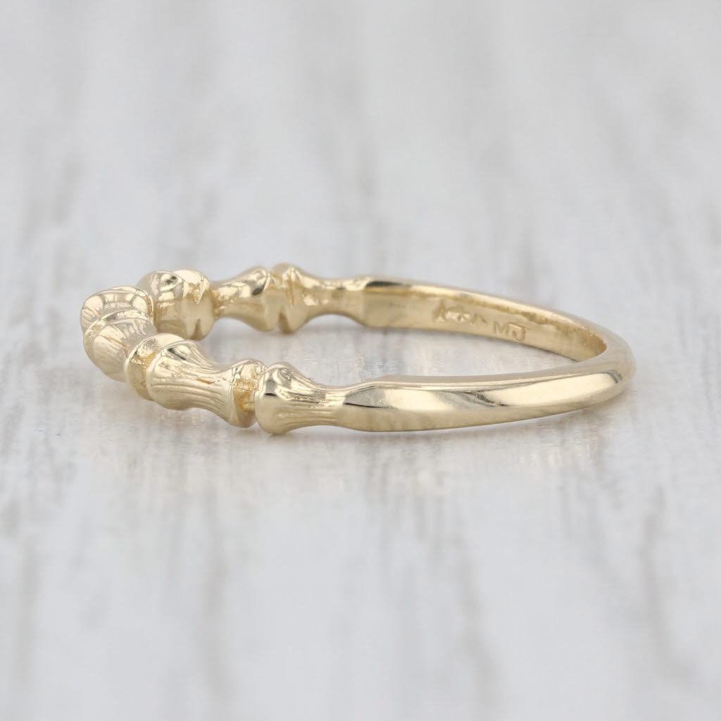 Bamboo Ring 14k Yellow Gold Size 4.75 Stackable Band