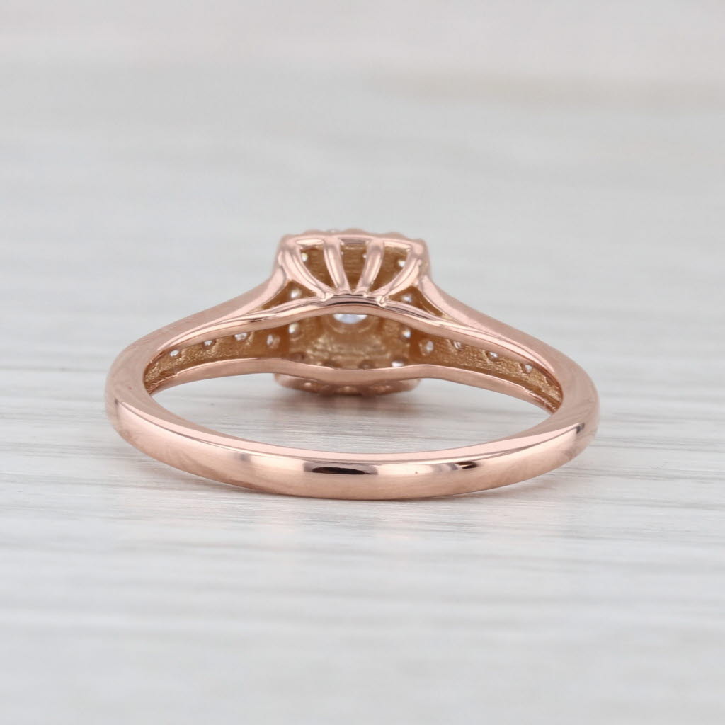 0.34ctw Diamond Halo Engagement Ring 14k Rose Gold Size 7 Keepsake