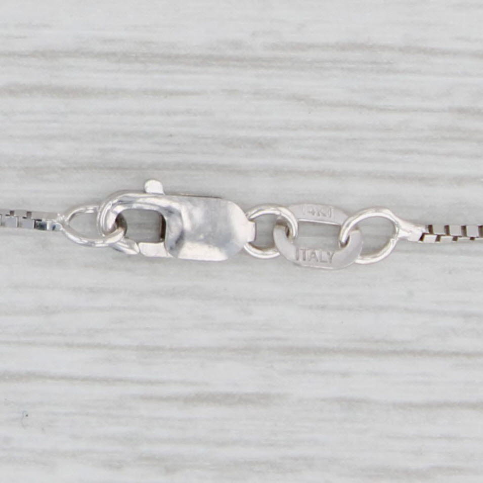 Light Gray 16" 0.8mm Box Chain Necklace 14k White Gold Lobster Clasp