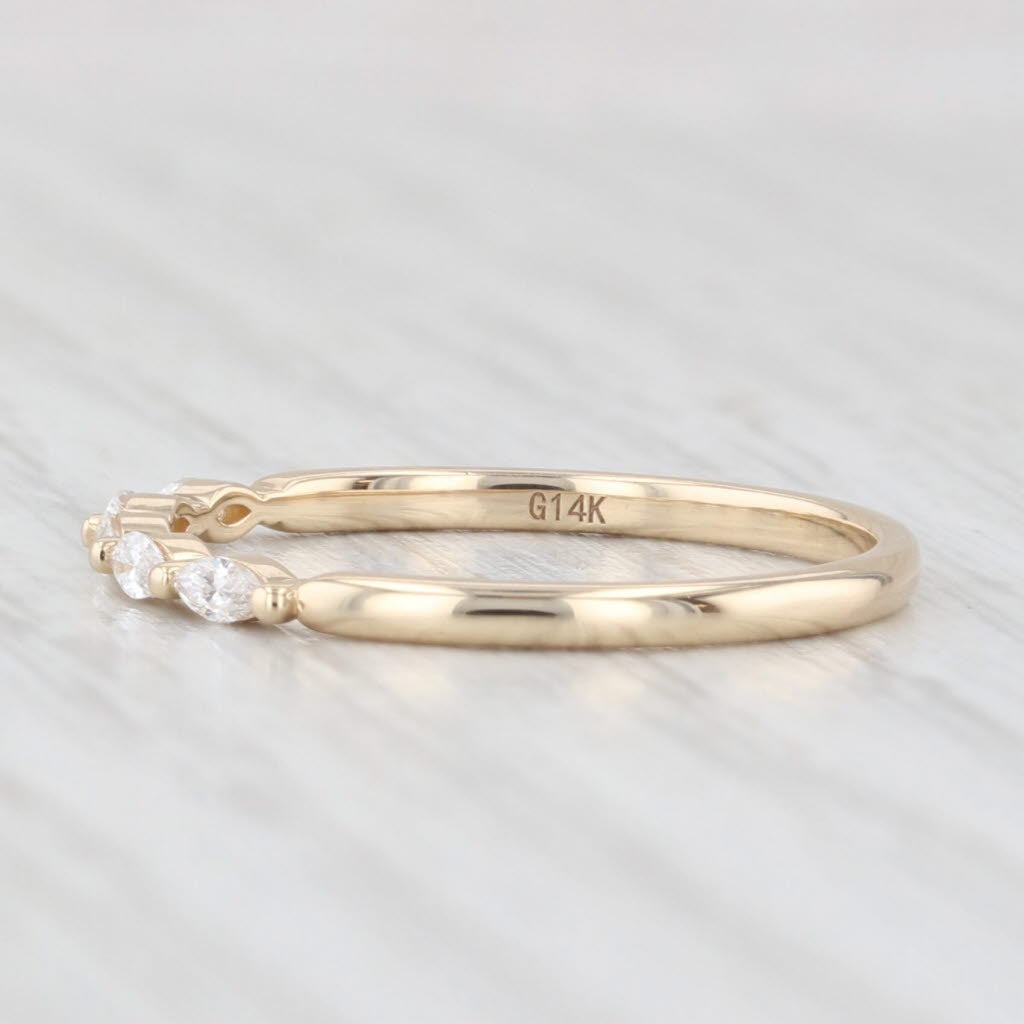 New 0.15ctw Diamond Wedding Band 14k Yellow Gold Stackable Anniversary Ring 6.5