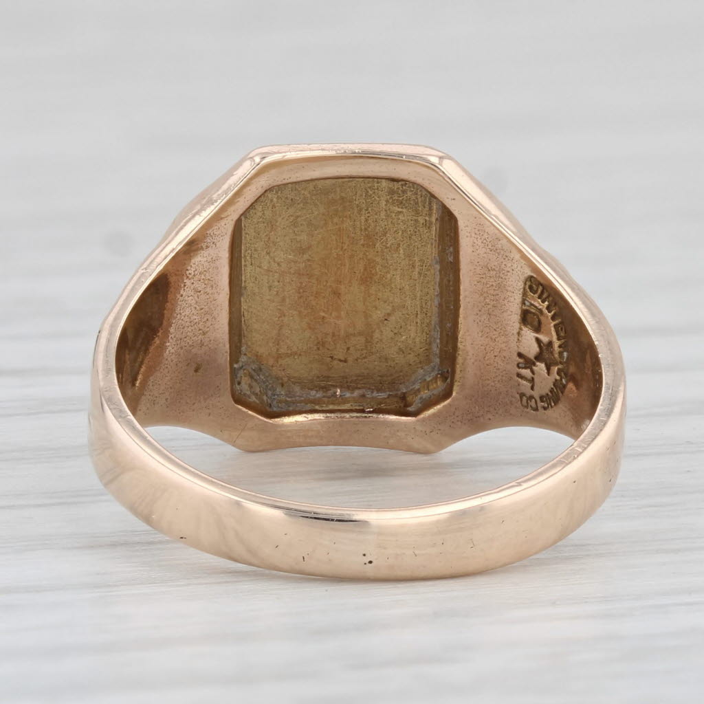Light Gray Vintage Class Ring 1934 Signet 10k Yellow Gold Size 6.5
