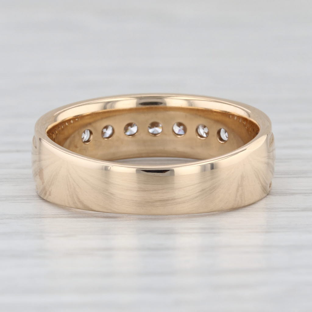 0.42ctw Diamond Men's Wedding Band 14k Yellow Gold Size 9.75-10 Ring