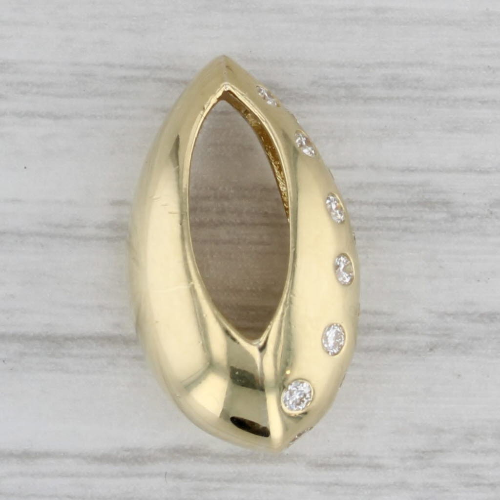 Gray 0.40ctw Diamond Dots Teardrop Pendant 18k Yellow Gold