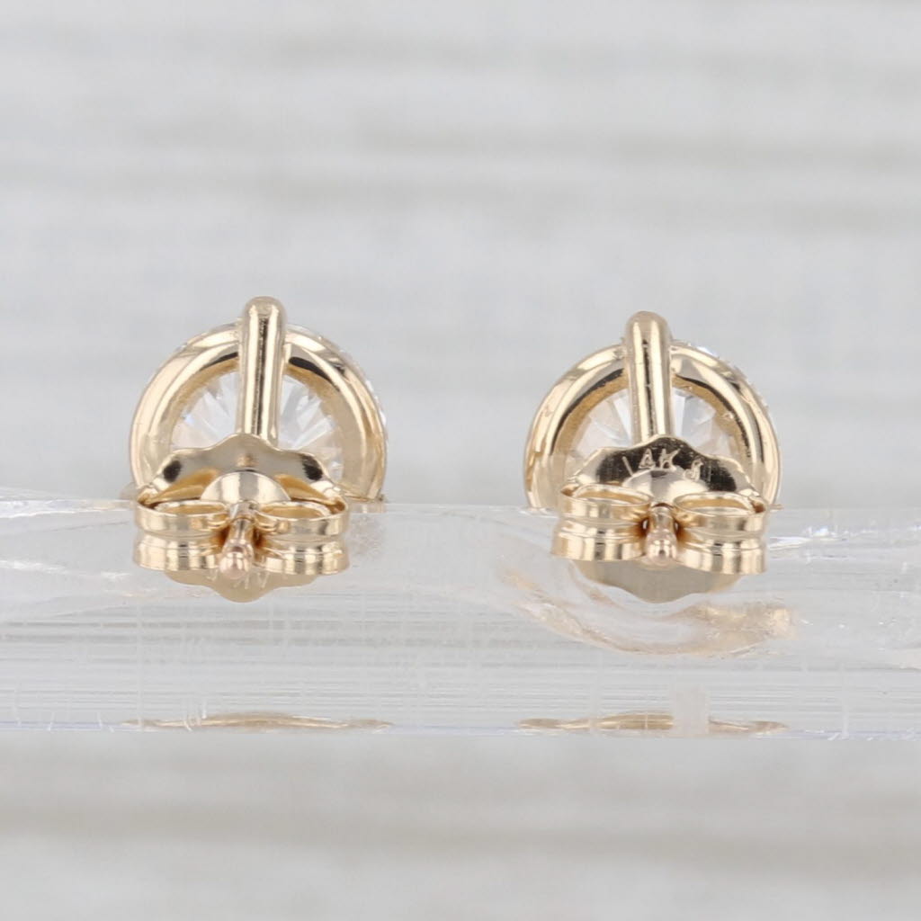 New 2ctw Lab Grown Diamond Stud Earrings 14k Gold Studs IGI Round VVS1-VS2 D-E