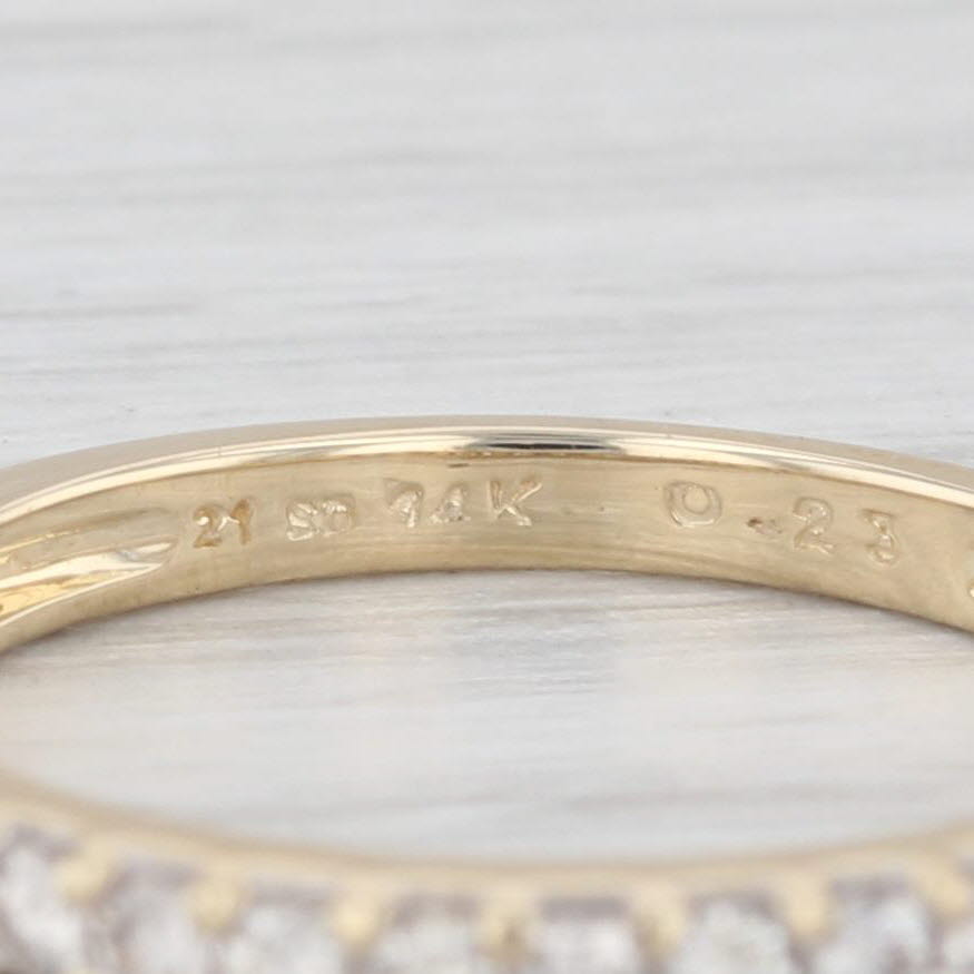 Light Gray 0.23ctw Diamond Wedding Band 14k Yellow Gold Size 6 Anniversary Stackable Ring