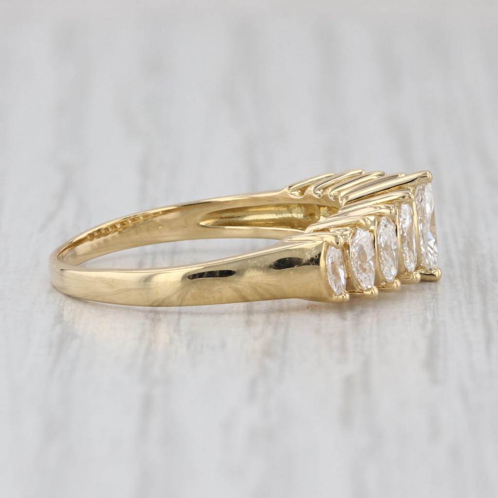 1ctw Marquise Rooftop Diamond Ring 18k Gold Size 8.25 Anniversary Stackable