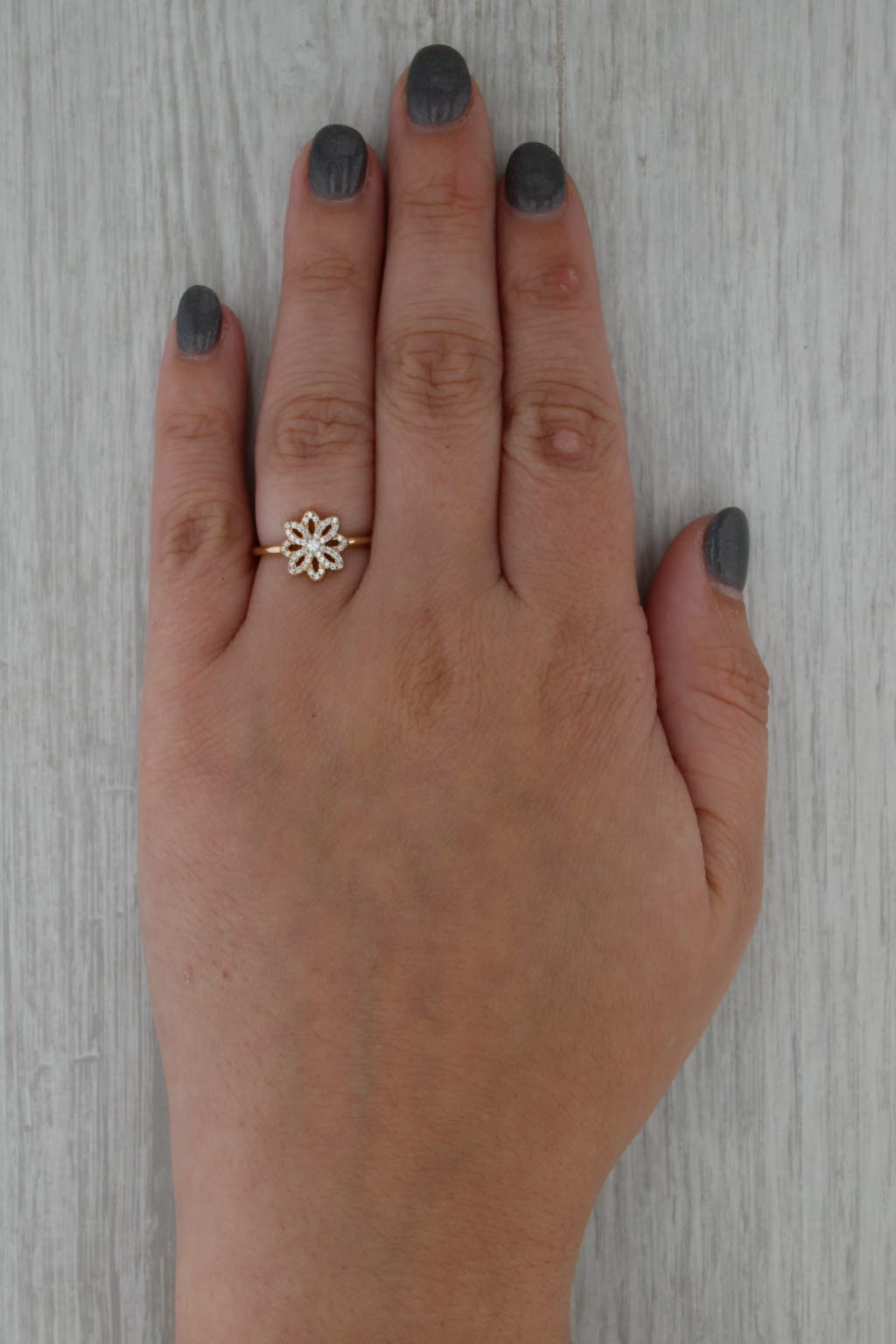 Pandora Lace Botanique Ring 14k Yellow Gold 150182CZ Size 6 Cubic Zirconia