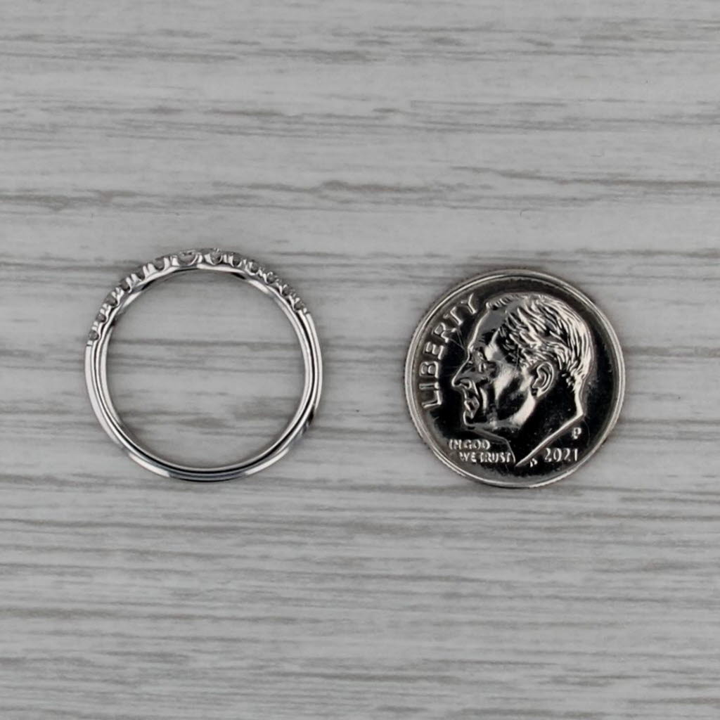 Gabriel Co 0.25ctw Contoured Diamond Wedding Ring 14k White Gold Stackable Band