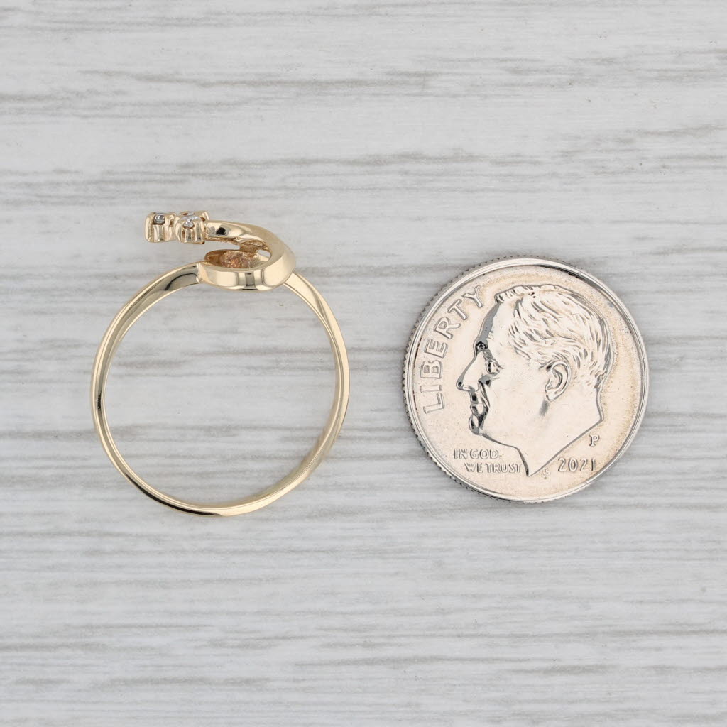 Gray Diamond Shooting Stars Ring 14k Yellow Gold Size 6.5