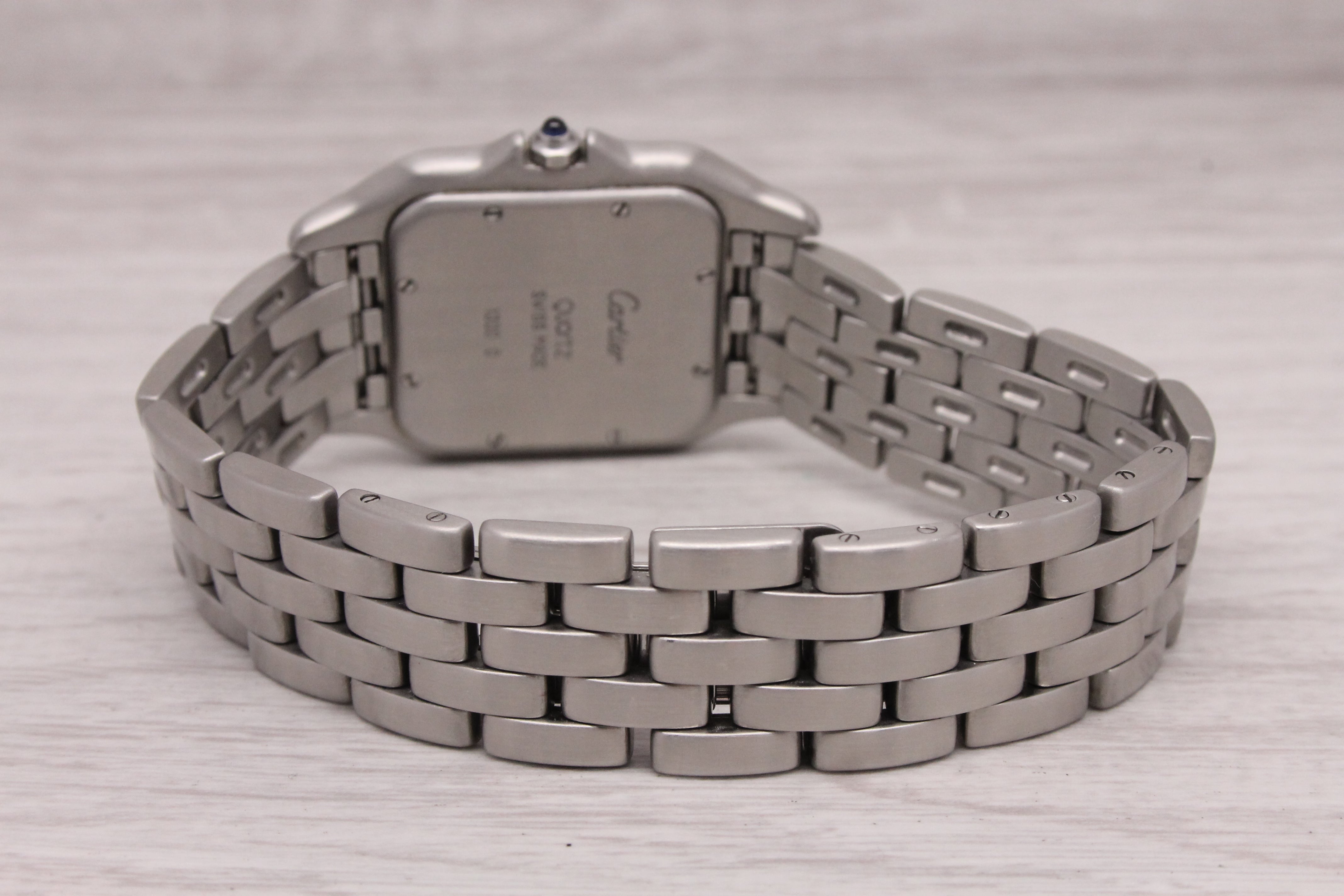 Dark Gray Cartier Panthere 29mm Stainless Steel Quartz Watch ref.1300 Swiss Made Roman