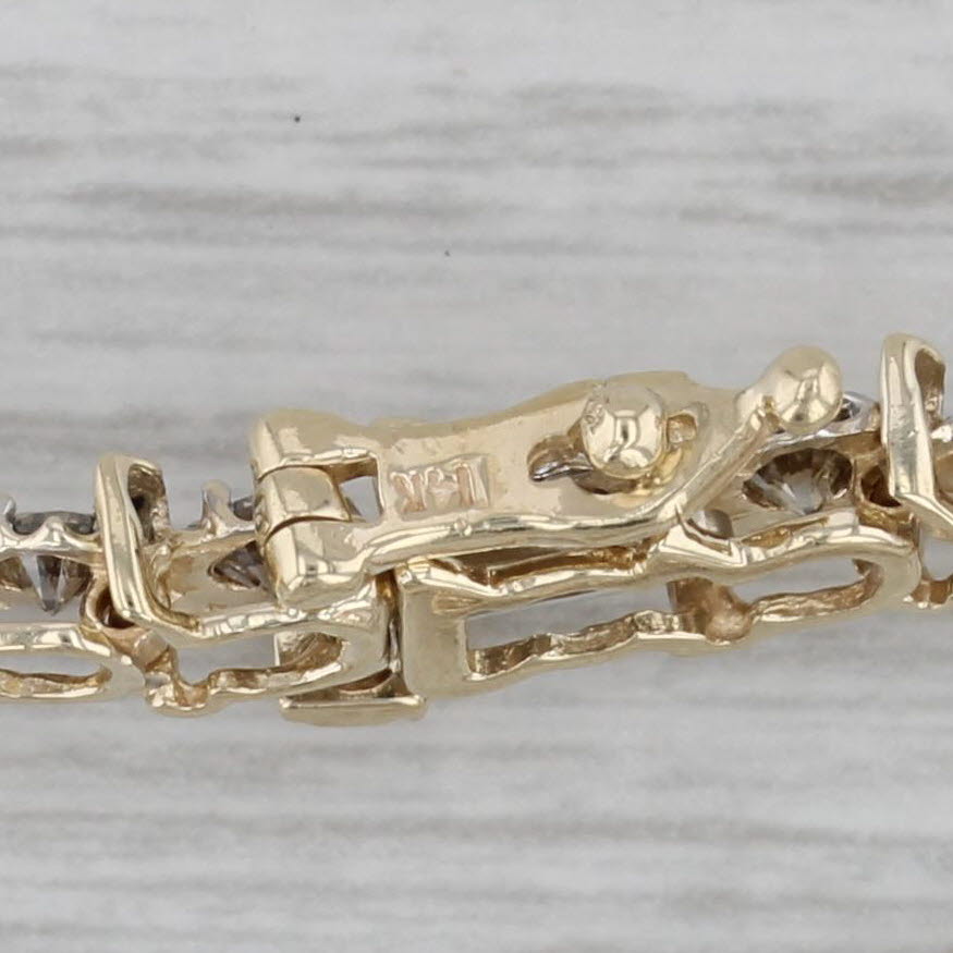 Gray 4.75ctw Diamond Tennis Bracelet 14k Yellow Gold Safety Chain 7"
