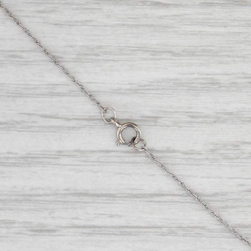 0.77ctw Pink Sapphire Diamond Journey 3-Stone Pendant Necklace 14k White Gold