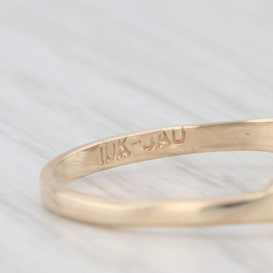 Light Gray Diamond Stackable Ring 10k Yellow Gold Wedding Anniversary Band Size 7