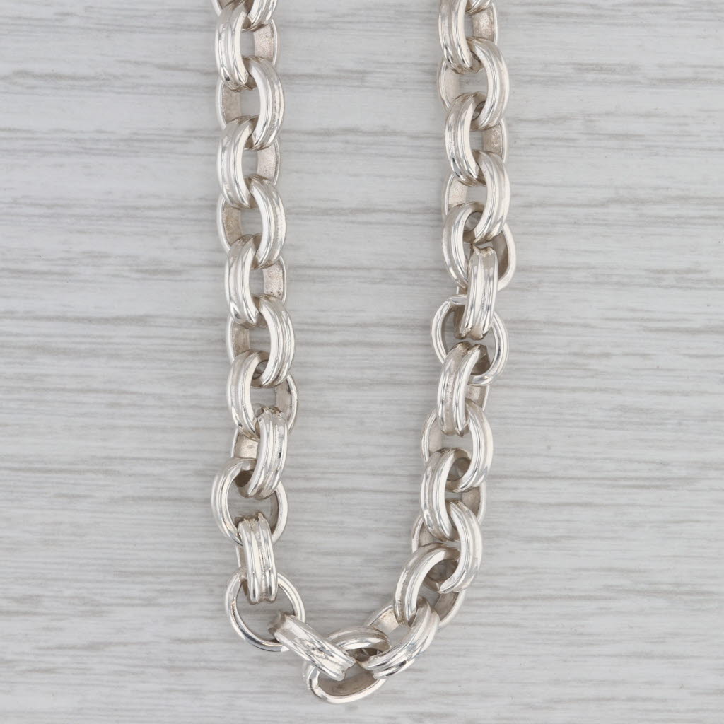 Gray Slane & Slane Cable Chain Necklace Sterling Silver 0.18ctw Diamond Toggle Clasp