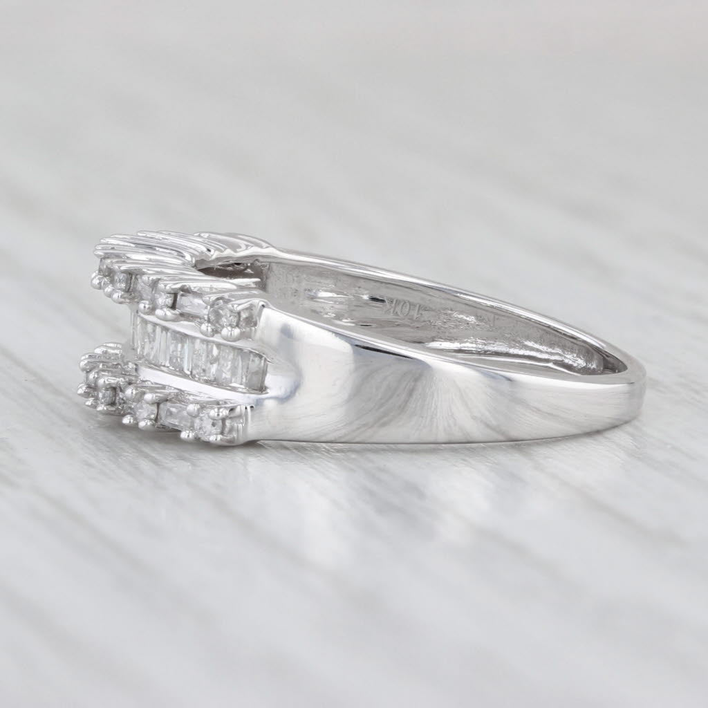 0.50ctw Diamond Ring 10k White Gold Size 7 Bridal Wedding Anniversary Band