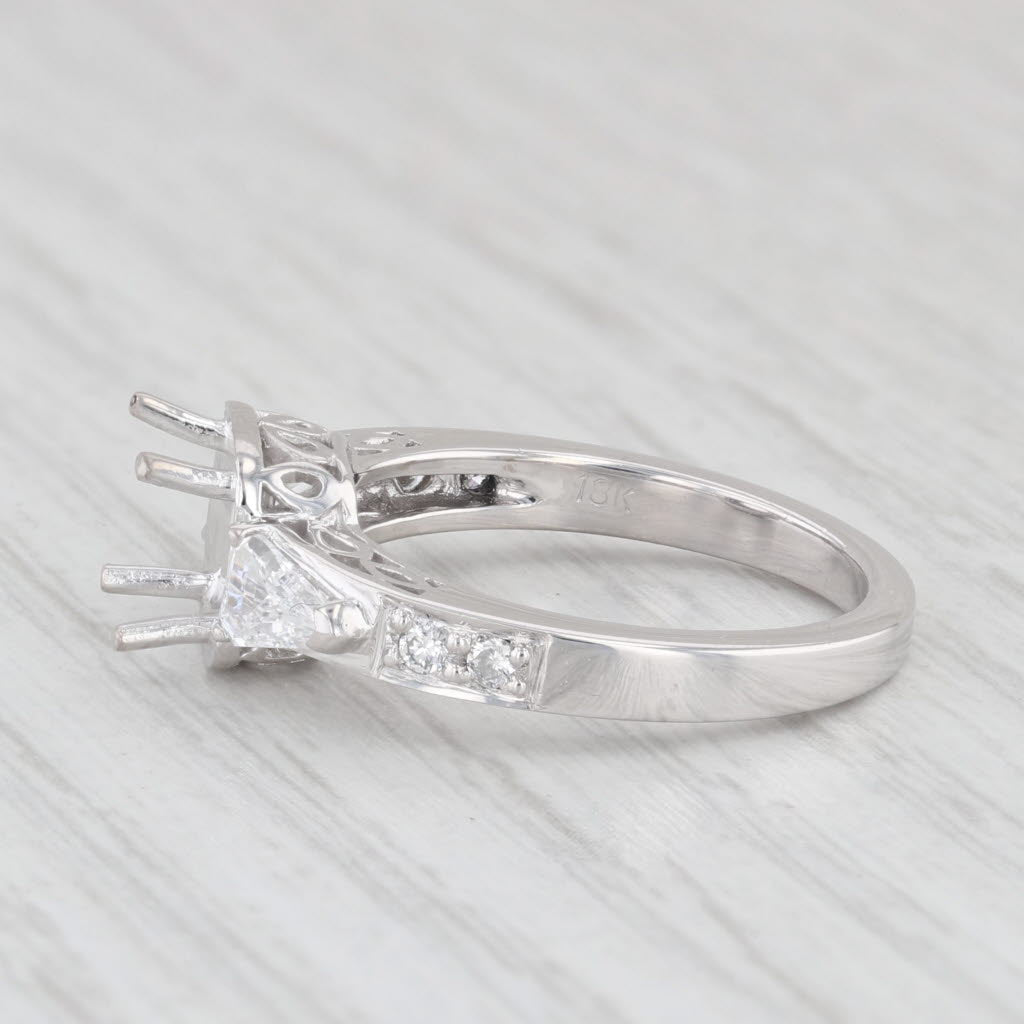 Light Gray New Semi Mount Engagement Ring Diamond 18k Gold Size 6.25 Gottlieb & Son