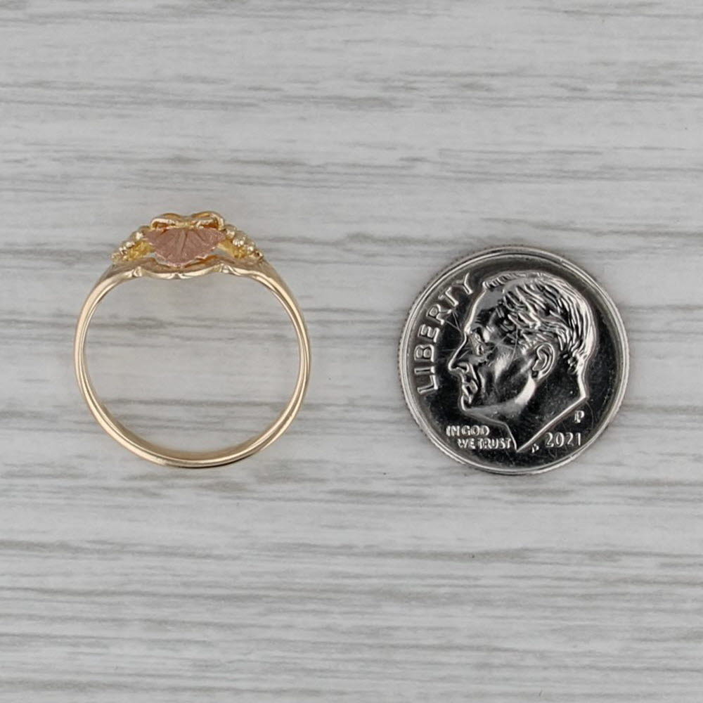 Stamper Black Hills Gold Leaf Ring 10k Yellow Rose Green Gold Size 5.75