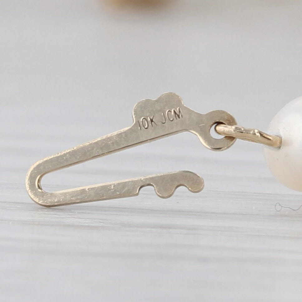 Single Pearl Strand Bead Bracelet 10k Yellow Gold 7" 4.8-5.6mm