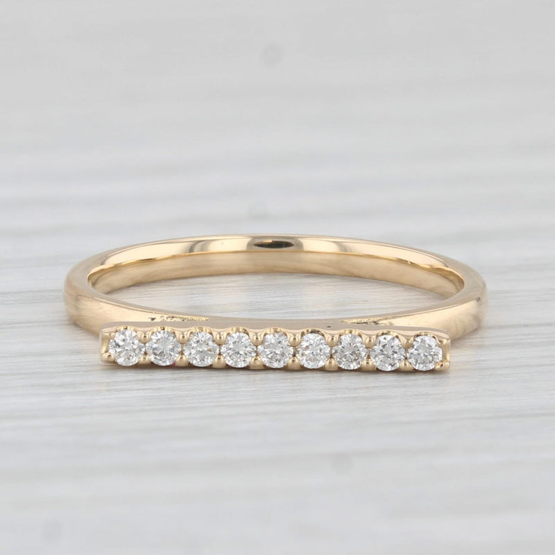 0.12ctw Diamond Bar Ring 18k Yellow Gold Size 5.5 Stackable