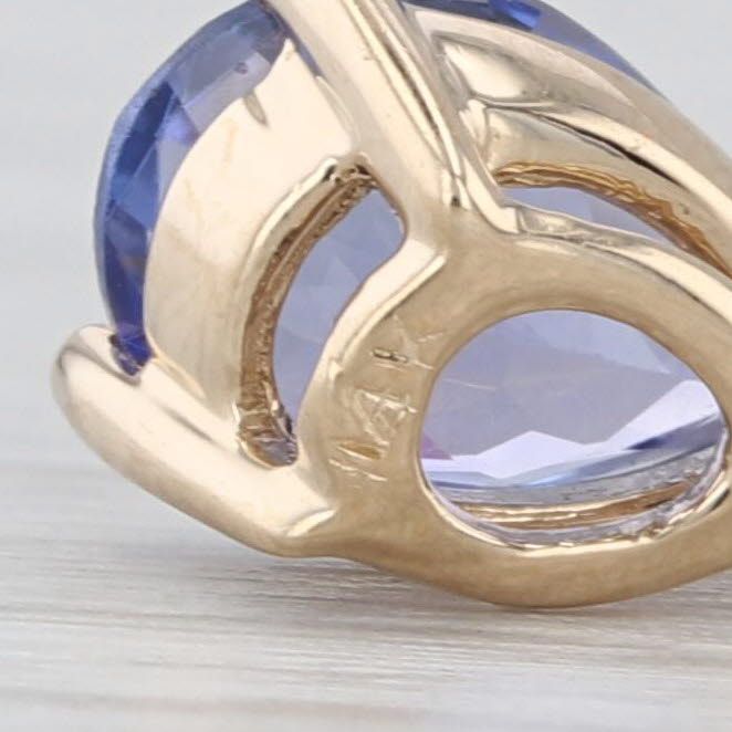 1.30ctw Tanzanite Diamond Pendant 14k Yellow Gold Small Drop