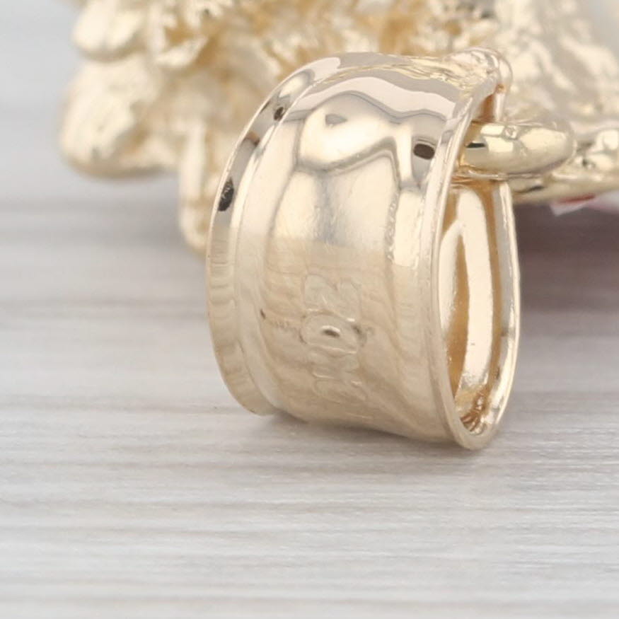 Light Gray Vintage Conch Shell Pendant 14k Yellow Gold Enamel Nautical
