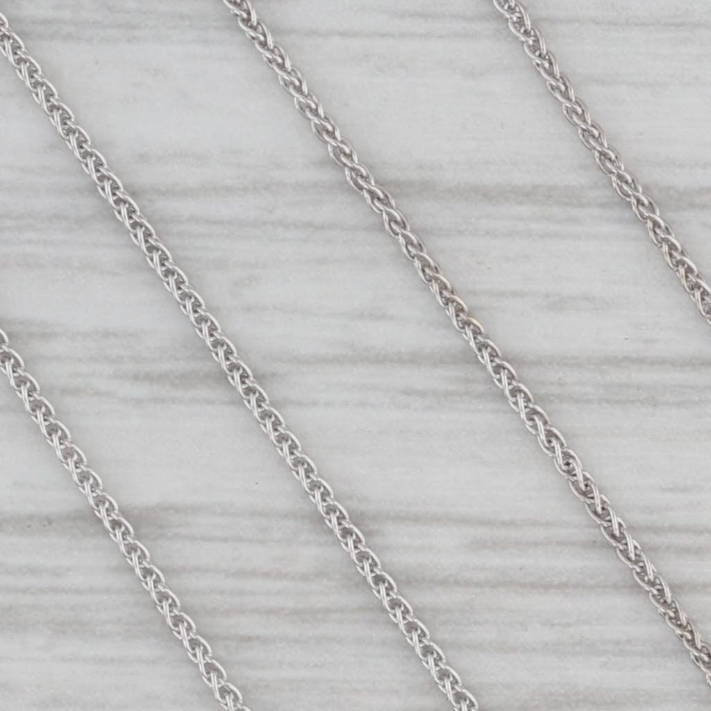 Gray 18" 0.8mm Wheat Chain Necklace 10k White Gold