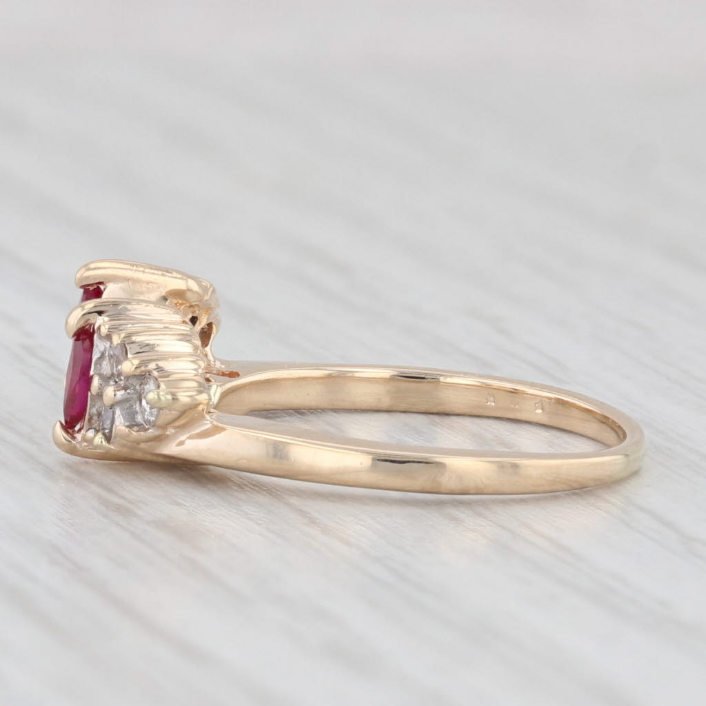 Light Gray 0.32ctw Ruby Diamond Enhancer Ring Guard 14k Yellow Gold Size 4.5