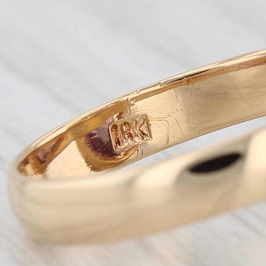 Light Gray Lab Created Purple Sapphire Ring 18k Yellow Gold Size 6.25 Oval Solitaire