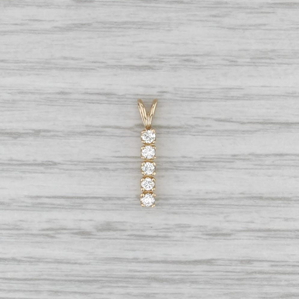 0.24ctw Diamond Journey Pendant 14k Yellow Gold