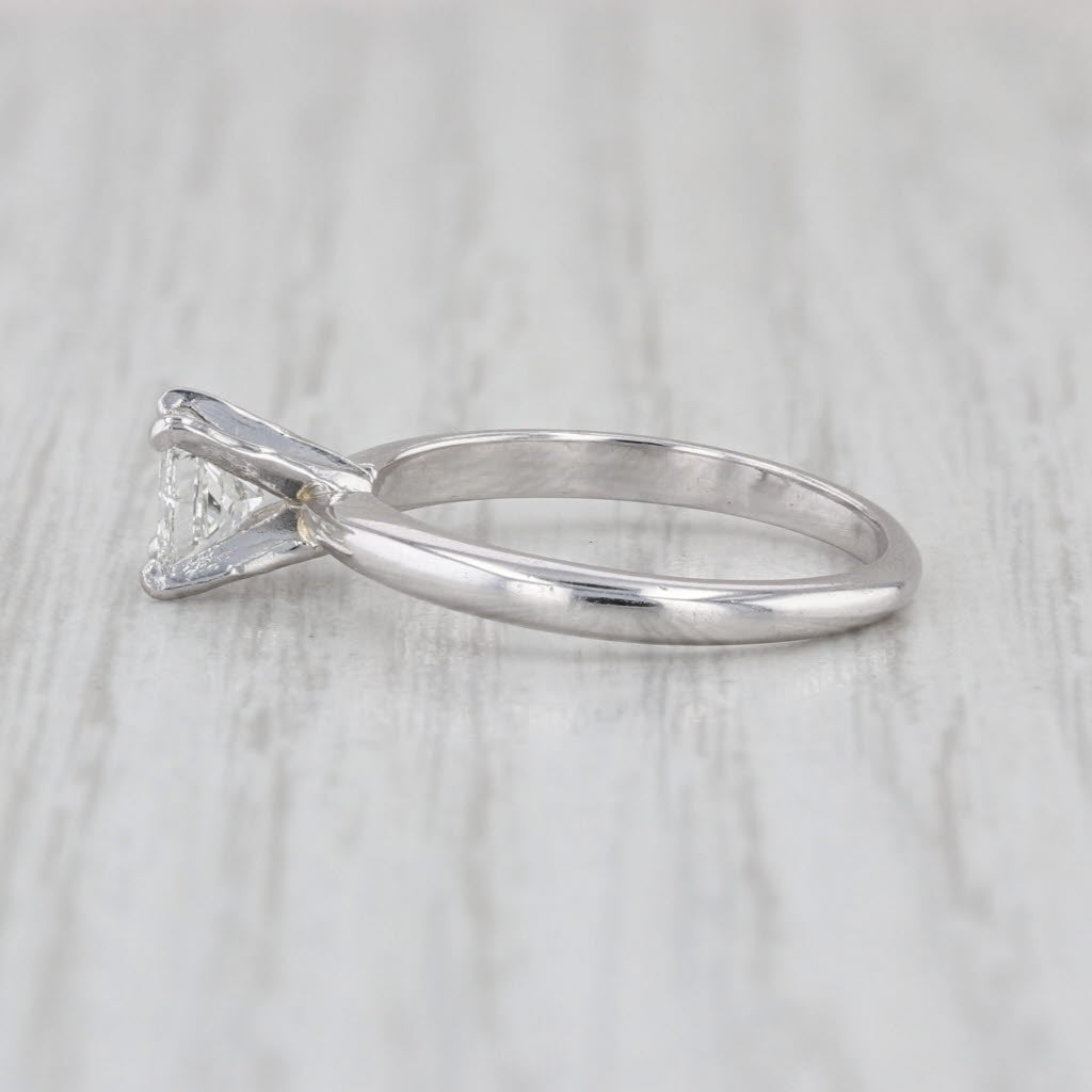 0.54ct Diamond Princess Solitaire Engagement Ring 14k White Gold Size 5.75